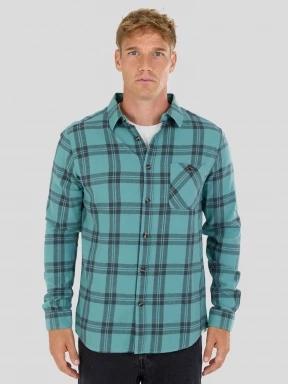 Fundango Harris Shirt męski koszula z dlugim rekawem zielony 1
