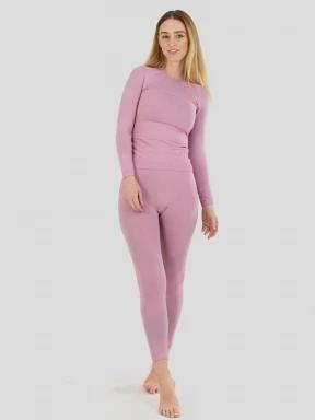 Fundango Seamless Baselayer Set damski komplet bielizny różowy 1
