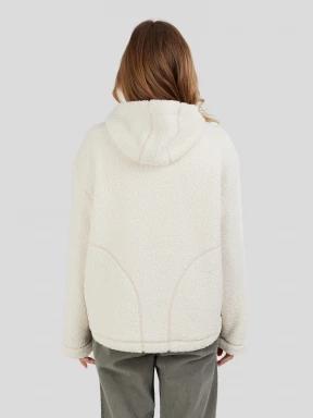 Fundango Juniper Pile Jacket damski sweter z kapturem biały 3