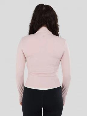 Fundango Flop Zip Up Top damski koszulka sportowa z dlugim rekawem różowy 3
