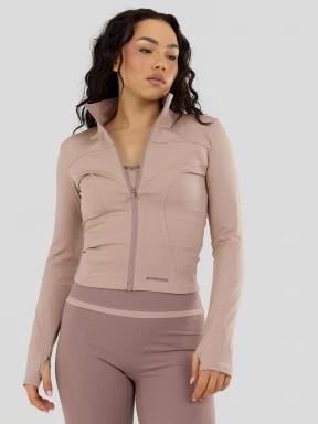 Fundango Flop Zip Up Top damski koszulka sportowa z dlugim rekawem różowy 1