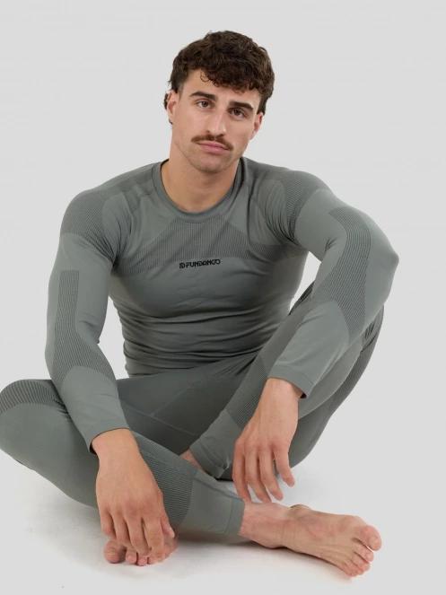 Fundango Seamless Baselayer Set męski komplet bielizny zielony 4