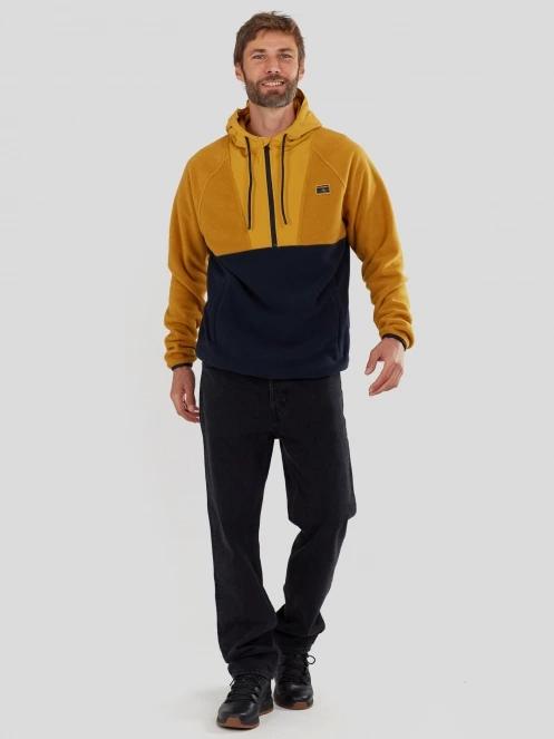 Fundango Carlos Fleece Pullover męski sweter z kapturem żółty 4