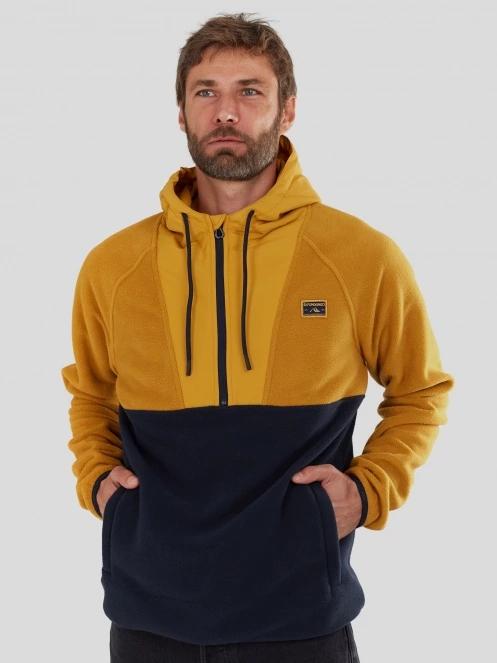 Fundango Carlos Fleece Pullover męski sweter z kapturem żółty 5
