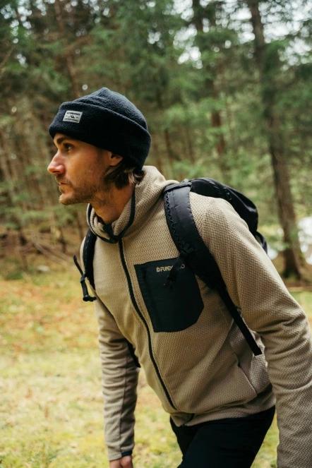Fundango Nagano Full Zip Hoodie męski hybrydowa warstwa pośrednia piasek 8