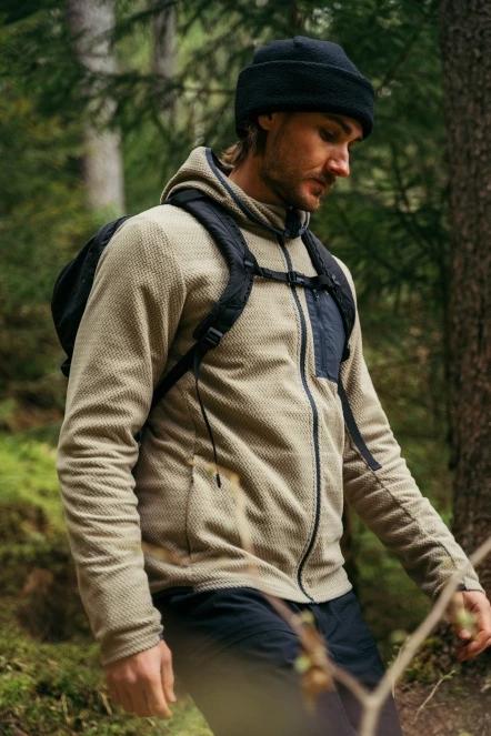 Fundango Nagano Full Zip Hoodie męski hybrydowa warstwa pośrednia piasek 10