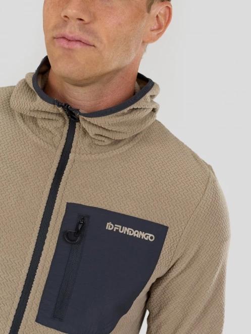 Fundango Nagano Full Zip Hoodie męski hybrydowa warstwa pośrednia piasek 6