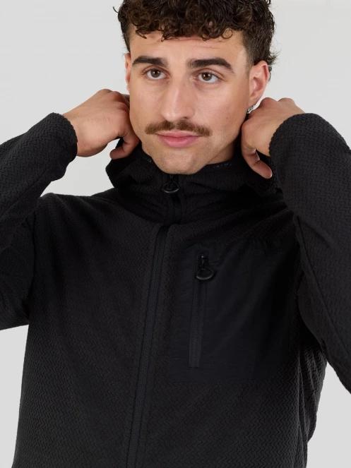 Fundango Nagano Full Zip Hoodie męski hybrydowa warstwa pośrednia czarny 8