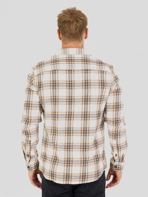 Fundango Harris Shirt męski koszula z dlugim rekawem piasek 3