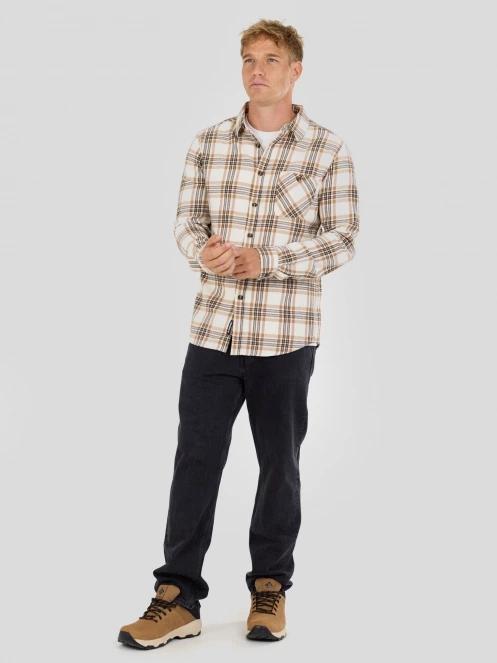 Fundango Harris Shirt męski koszula z dlugim rekawem piasek 4