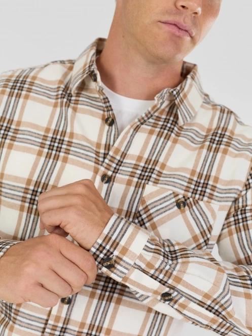 Fundango Harris Shirt męski koszula z dlugim rekawem piasek 7