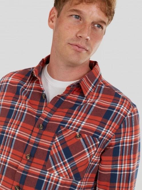 Fundango Harris Shirt męski koszula z dlugim rekawem czerwony 5