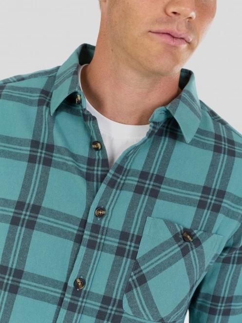 Fundango Harris Shirt męski koszula z dlugim rekawem zielony 5
