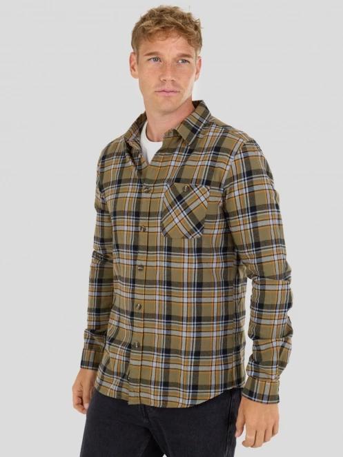 Fundango Harris Shirt męski koszula z dlugim rekawem oliwka 2