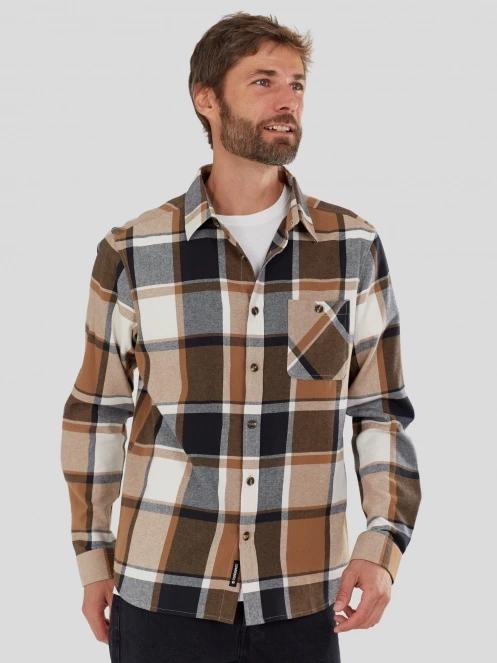 Fundango Harris Shirt męski koszula z dlugim rekawem brąz 2