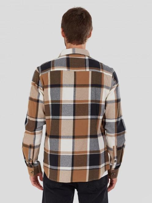 Fundango Harris Shirt męski koszula z dlugim rekawem brąz 3