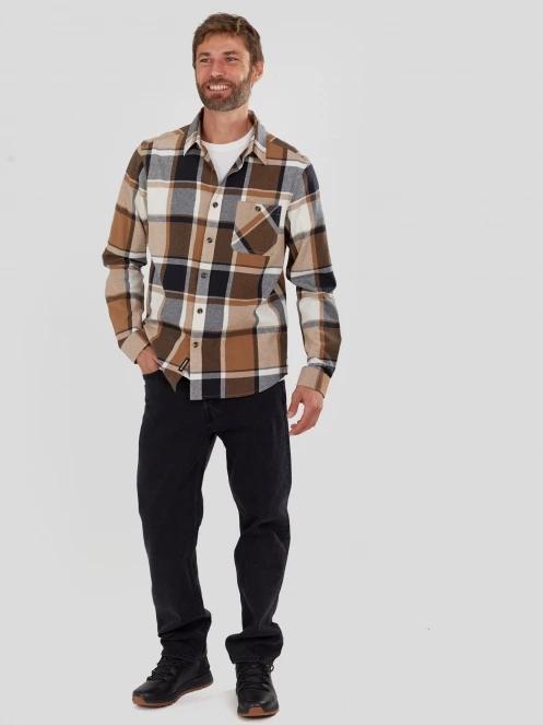 Fundango Harris Shirt męski koszula z dlugim rekawem brąz 4