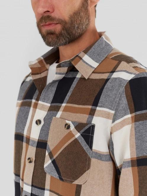Fundango Harris Shirt męski koszula z dlugim rekawem brąz 6