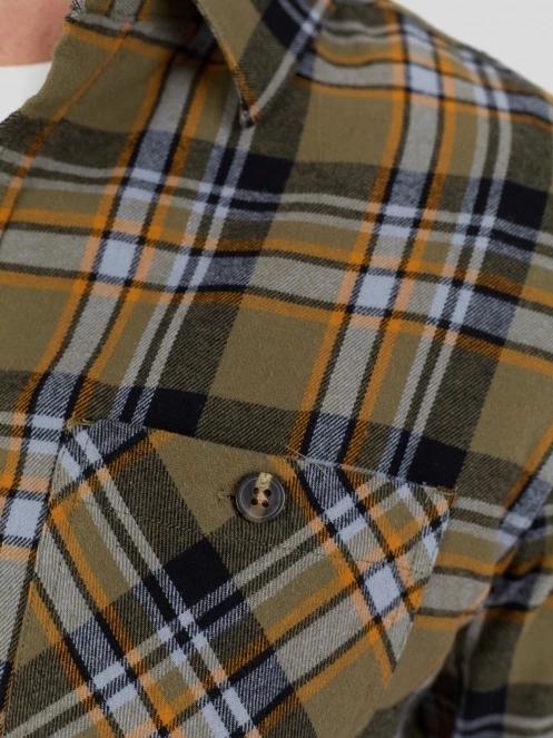 Fundango Harris Shirt męski koszula z dlugim rekawem brąz 8