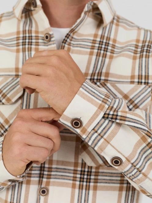 Fundango Roddy Lined Shirt męski kurtka koszulowa piasek 8
