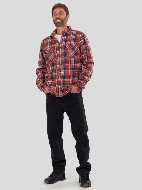 Fundango Roddy Lined Shirt męski kurtka koszulowa czerwony 4