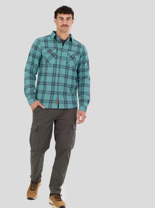 Fundango Roddy Lined Shirt męski kurtka koszulowa zielony 4