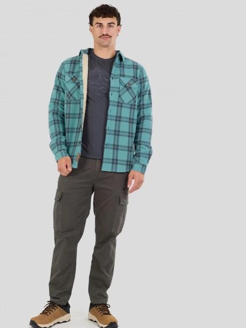 Fundango Roddy Lined Shirt męski kurtka koszulowa zielony 5