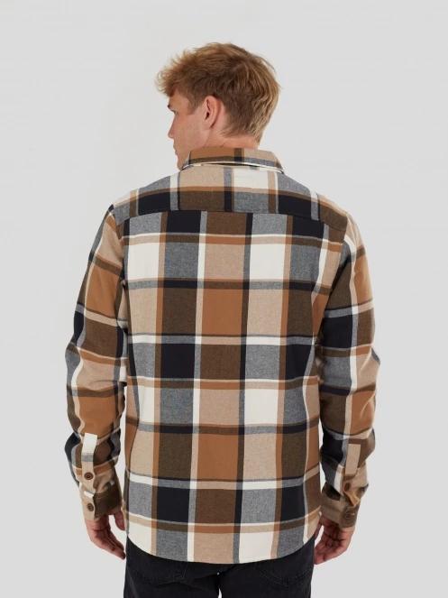 Fundango Roddy Lined Shirt męski kurtka koszulowa brąz 3