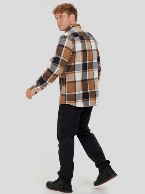 Fundango Roddy Lined Shirt męski kurtka koszulowa brąz 4