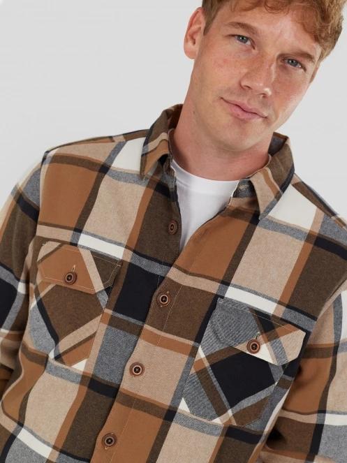 Fundango Roddy Lined Shirt męski kurtka koszulowa brąz 6