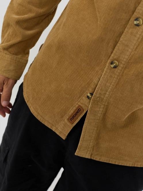 Fundango Oregon Corduroy Shirt męski koszula z dlugim rekawem żółty 5
