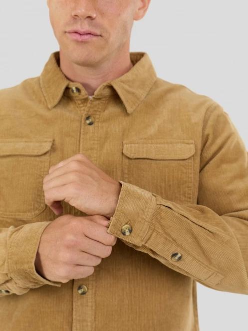 Fundango Oregon Corduroy Shirt męski koszula z dlugim rekawem żółty 7