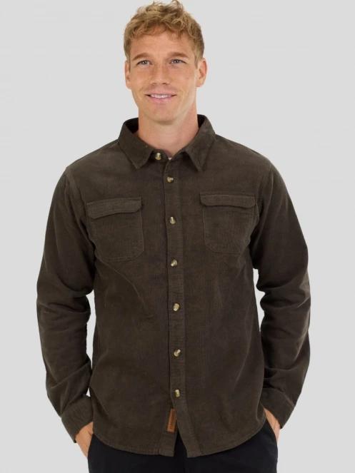 Fundango Oregon Corduroy Shirt męski koszula z dlugim rekawem zielony 2