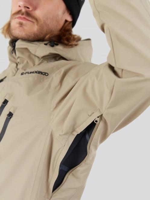 Fundango Rigel ECO 3L Jacket męski kurtka przeciwdeszczowa piasek 8