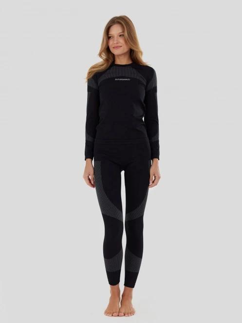 Fundango Seamless Baselayer Set damski komplet bielizny czarny 2