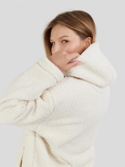 Fundango Juniper Pile Jacket damski sweter z kapturem biały 9