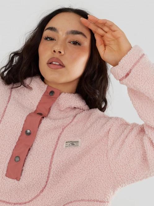 Fundango Juniper Pile Jacket damski sweter z kapturem różowy 6
