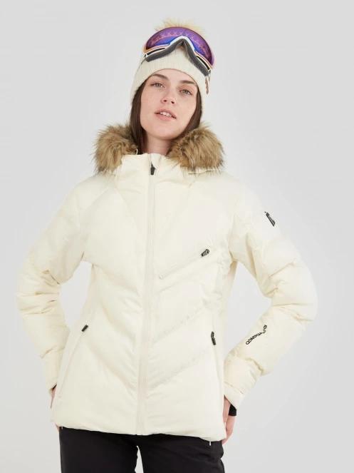 Fundango Elyra Fur Padded Jacket damski pikowana kurtka narciarska biały 6