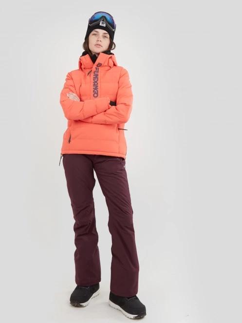 Fundango Everett Padded Anorak damski pikowana kurtka narciarska czerwony 4