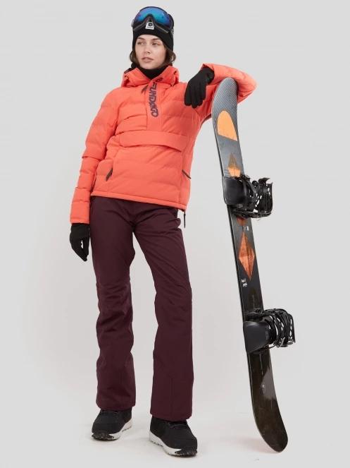 Fundango Everett Padded Anorak damski pikowana kurtka narciarska czerwony 5