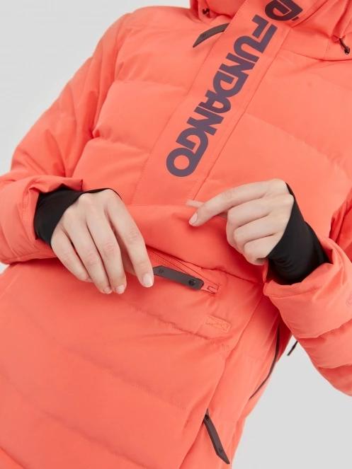 Fundango Everett Padded Anorak damski pikowana kurtka narciarska czerwony 7
