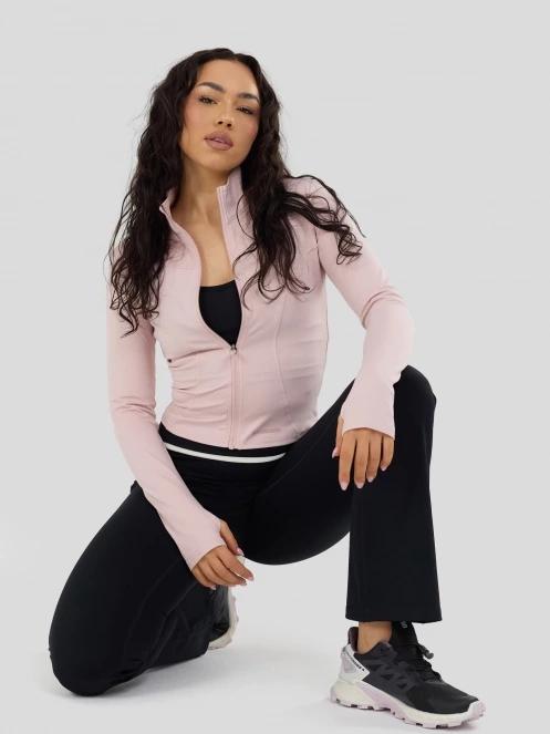 Fundango Flop Zip Up Top damski koszulka sportowa z dlugim rekawem różowy 2
