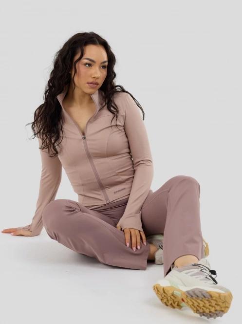 Fundango Flop Zip Up Top damski koszulka sportowa z dlugim rekawem różowy 5