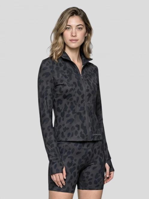 Fundango Flop Zip Up Top damski koszulka sportowa z dlugim rekawem czarny 2
