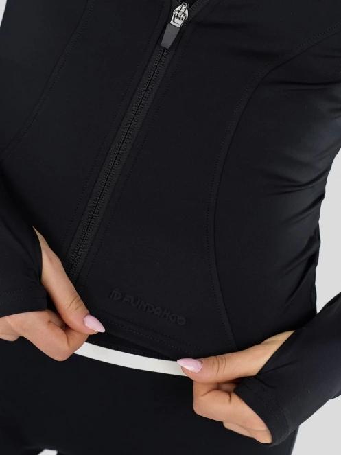 Fundango Flop Zip Up Top damski koszulka sportowa z dlugim rekawem czarny 8