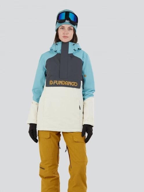 Fundango Birch ECO Logo Anorak damski kurtka narciarska jasnoniebieski 2