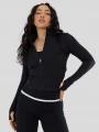 Fundango Flop Zip Up Top damski koszulka sportowa z dlugim rekawem czarny 1